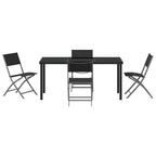 Garten Essgruppe 5 pcs Schwarz Pulverbeschichteter Stahl