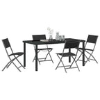 Garten Essgruppe 5 pcs Schwarz Pulverbeschichteter Stahl