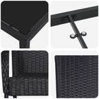 Garten Essgruppe 5 pcs Schwarz Pulverbeschichteter Stahl