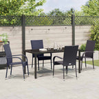 Garten Essgruppe 5 pcs Schwarz Pulverbeschichteter Stahl