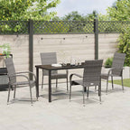 Garten Essgruppe 5 pcs Grau Pulverbeschichteter Stahl