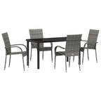 Garten Essgruppe 5 pcs Grau Pulverbeschichteter Stahl