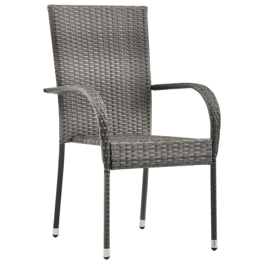 Garten Essgruppe 5 pcs Grau Pulverbeschichteter Stahl