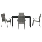 Garten Essgruppe 5 pcs Grau Pulverbeschichteter Stahl