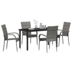 Garten Essgruppe 5 pcs Grau Pulverbeschichteter Stahl