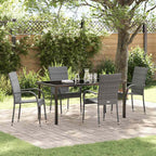 Garten Essgruppe 5 pcs Grau Pulverbeschichteter Stahl