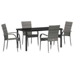 Garten Essgruppe 5 pcs Grau Pulverbeschichteter Stahl