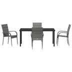 Garten Essgruppe 5 pcs Grau Pulverbeschichteter Stahl