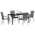 Garten Essgruppe 5 pcs Grau Pulverbeschichteter Stahl