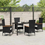 Garten Essgruppe 5 pcs Schwarz Pulverbeschichteter Stahl