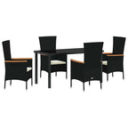 Garten Essgruppe 5 pcs Schwarz Pulverbeschichteter Stahl