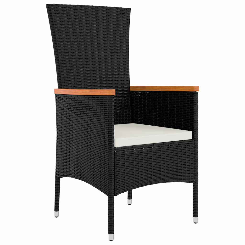 Garten Essgruppe 5 pcs Schwarz Pulverbeschichteter Stahl