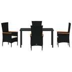 Garten Essgruppe 5 pcs Schwarz Pulverbeschichteter Stahl