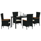 Garten Essgruppe 5 pcs Schwarz Pulverbeschichteter Stahl