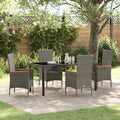 Garten Essgruppe 5 pcs Grau Pulverbeschichteter Stahl