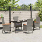 Garten Essgruppe 5 pcs Grau Pulverbeschichteter Stahl