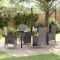 Garten Essgruppe mit Kissen 5 pcs Grau Poly-Rattan