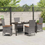Garten Essgruppe mit Kissen 5 pcs Grau Poly-Rattan