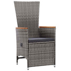 Garten Essgruppe mit Kissen 5 pcs Grau Poly-Rattan