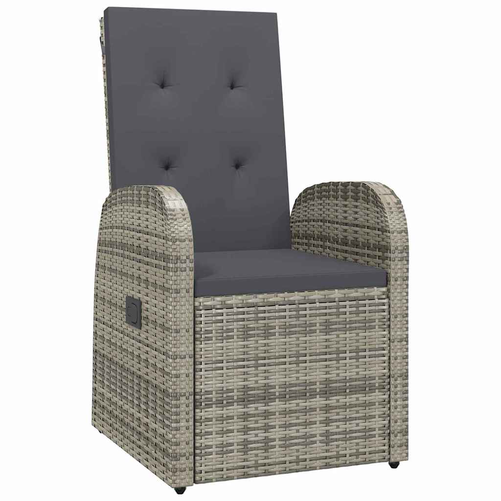 Garten Essgruppe mit Kissen 5 pcs Grau Poly-Rattan