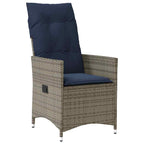 Tisch- und Stuhlset mit Kissen 5 pcs Grau PE-Rattan