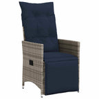 Tisch- und Stuhlset mit Kissen 7 pcs Grau PE-Rattan