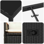 Garten Essgruppe mit Kissen 5 pcs Schwarz Poly-Rattan