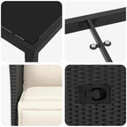Garten Essgruppe mit Kissen 7 pcs Schwarz Poly-Rattan