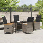 Garten Essgruppe mit Kissen 5 pcs Grau Poly-Rattan