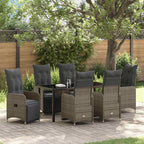 Garten Essgruppe mit Kissen 7 pcs Beige Poly-Rattan
