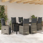 Garten Essgruppe mit Kissen 7 pcs Beige Poly-Rattan