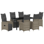 Garten Essgruppe mit Kissen 7 pcs Beige Poly-Rattan