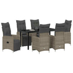 Garten Essgruppe mit Kissen 7 pcs Beige Poly-Rattan