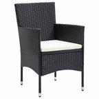 Garten Essgruppe mit Kissen 7 pcs Schwarz Poly-Rattan