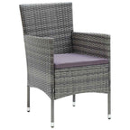 Garten Essgruppe mit Kissen 5 pcs Grau Poly-Rattan