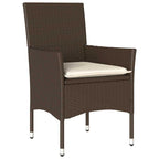 Garten Essgruppe mit Kissen 7 pcs Braun Poly-Rattan