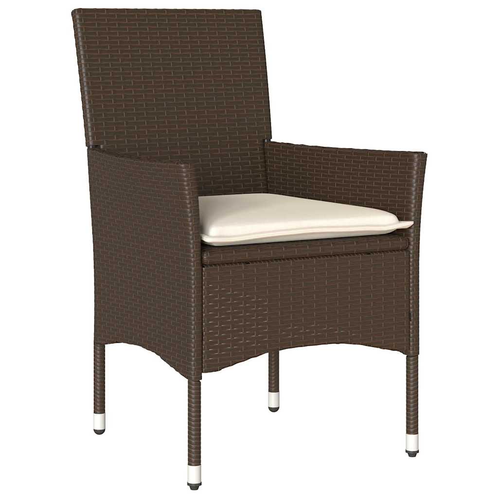 Garten Essgruppe mit Kissen 7 pcs Braun Poly-Rattan