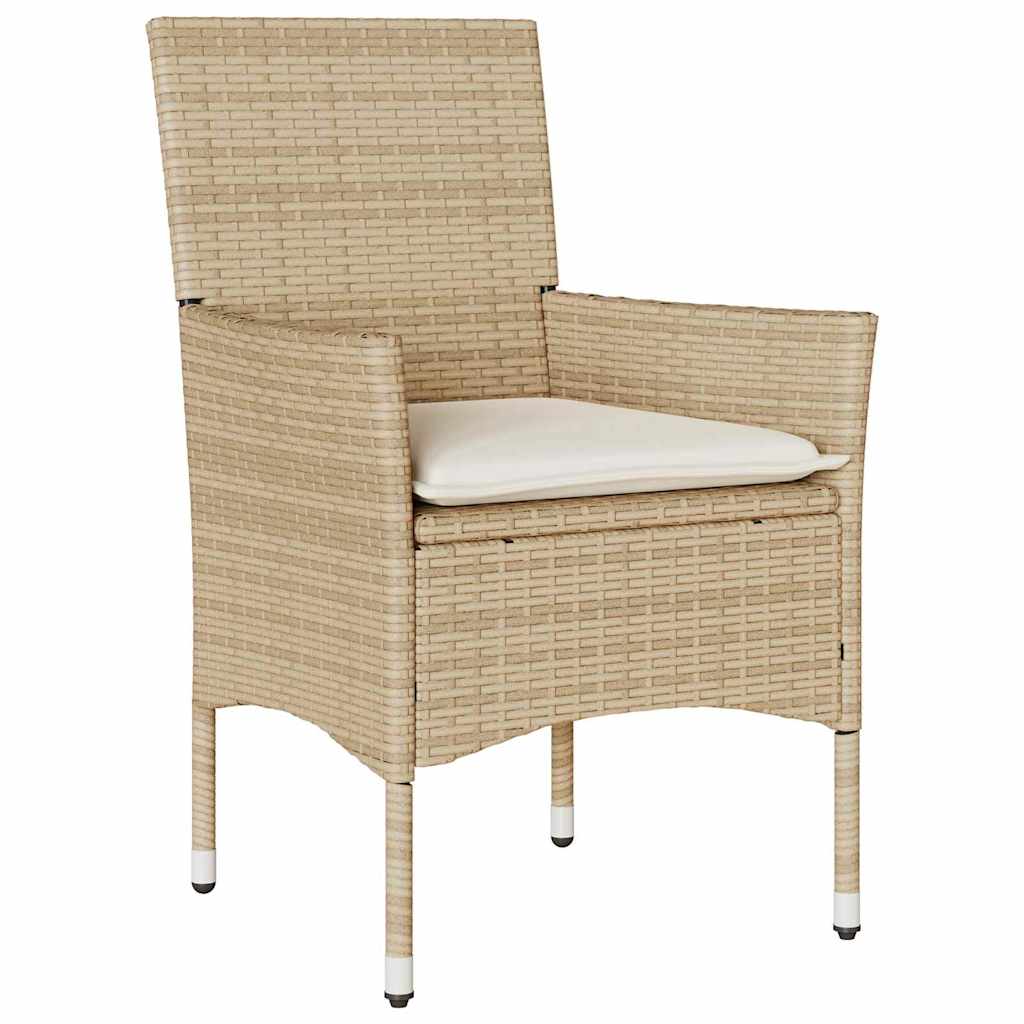 Garten Essgruppe mit Kissen 5 pcs Beige Poly-Rattan