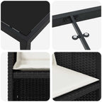 Garten Essgruppe mit Kissen 5 pcs Schwarz Poly-Rattan