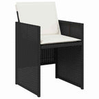 Garten Essgruppe mit Kissen 5 pcs Schwarz Poly-Rattan