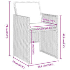 Garten Essgruppe mit Kissen 5 pcs Schwarz Poly-Rattan