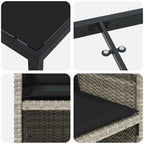 Garten Essgruppe mit Kissen 5 pcs Hellgrau Poly-Rattan
