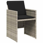Garten Essgruppe mit Kissen 5 pcs Hellgrau Poly-Rattan