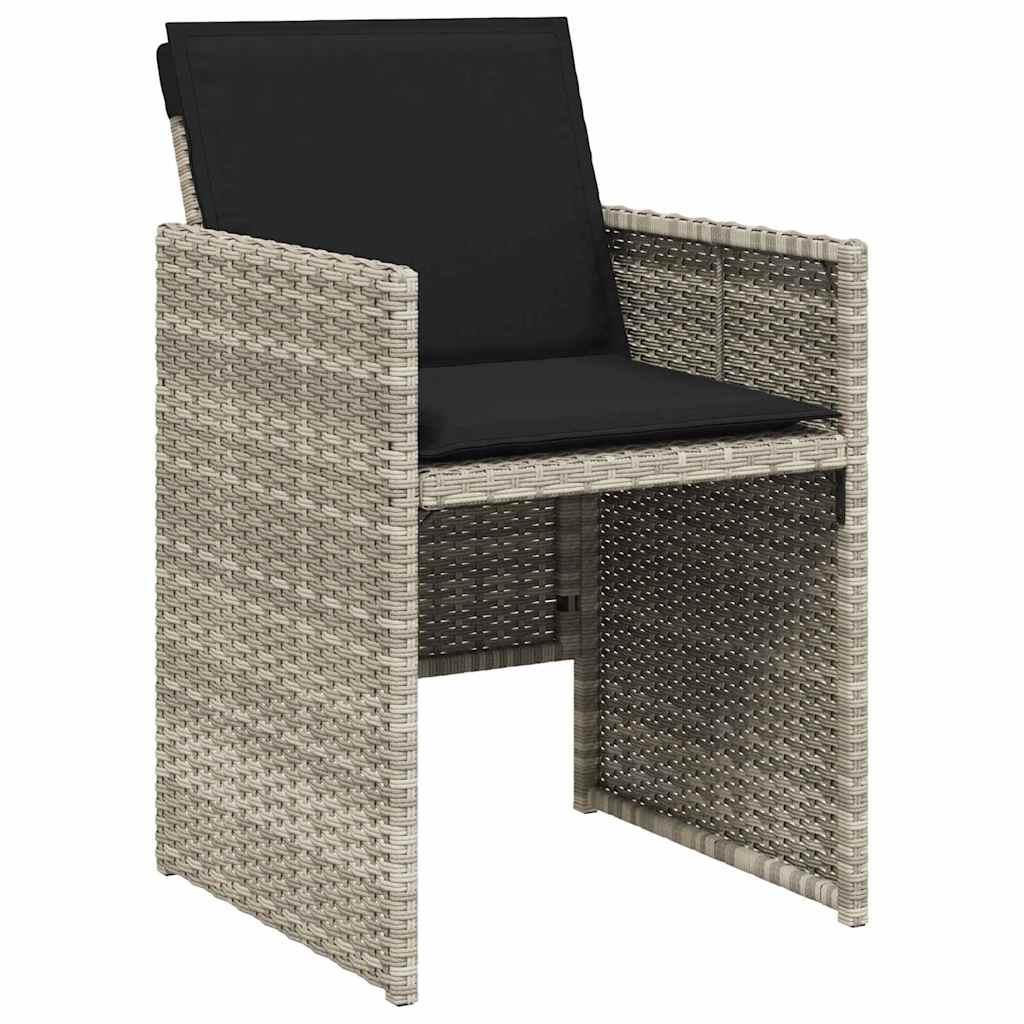 Garten Essgruppe mit Kissen 5 pcs Hellgrau Poly-Rattan