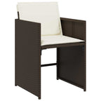 Garten Essgruppe mit Kissen 5 pcs Braun Poly-Rattan
