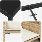Garten Essgruppe mit Kissen 5 pcs Beige Poly-Rattan