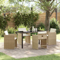 Garten Essgruppe mit Kissen 5 pcs Beige Poly-Rattan