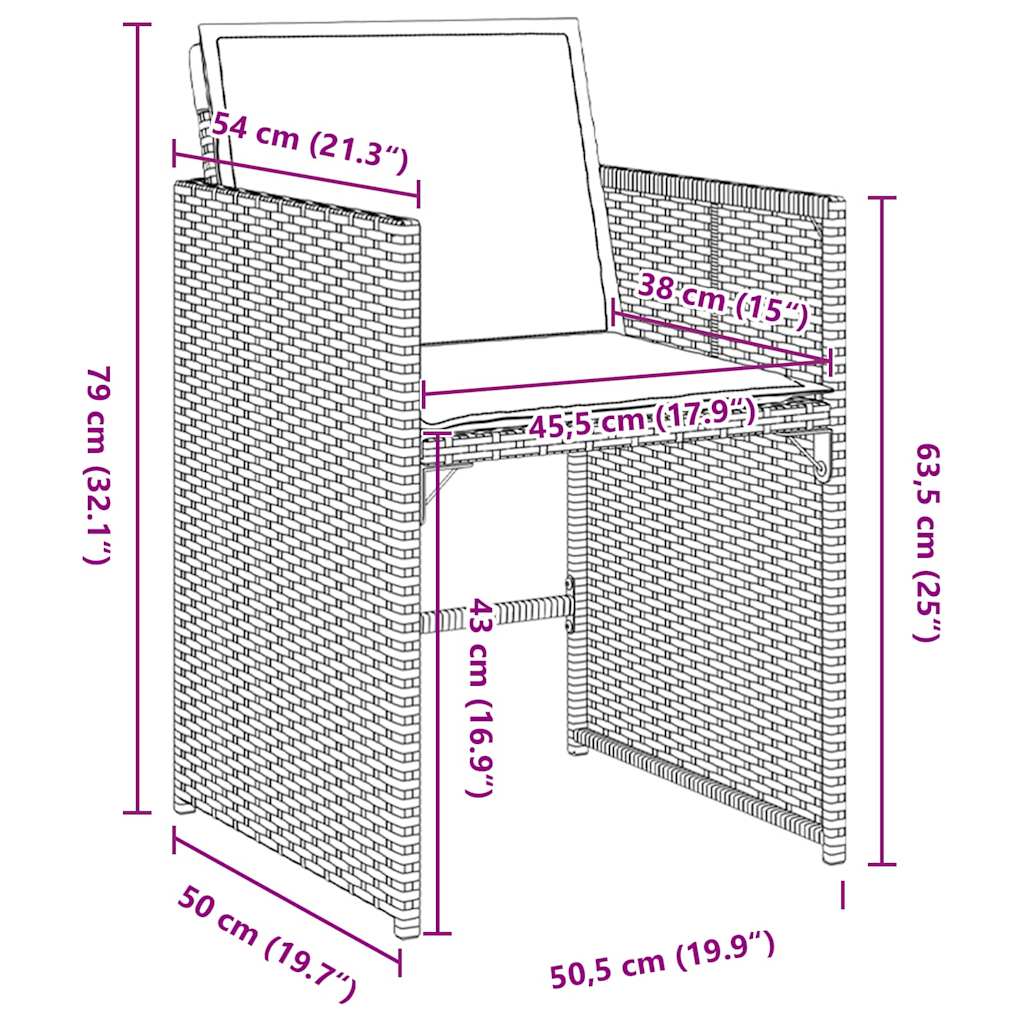 Garten Essgruppe mit Kissen 5 pcs Beige Poly-Rattan