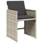 Garten Essgruppe mit Kissen 5 pcs Hellgrau Poly-Rattan