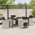 Garten Essgruppe mit Kissen 5 pcs Hellgrau Poly-Rattan